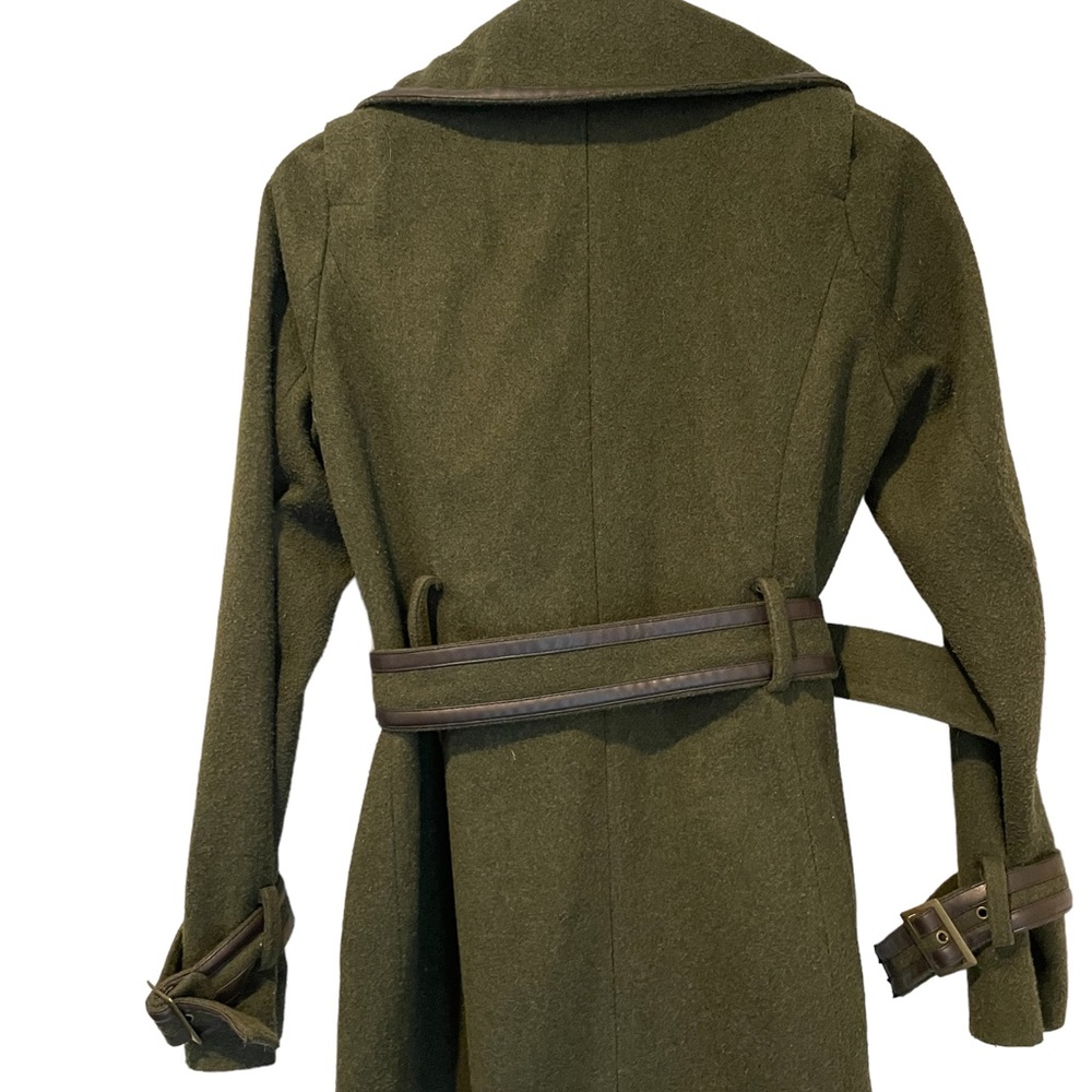 Army Green Winter Pea Coat - Picture 5 of 6